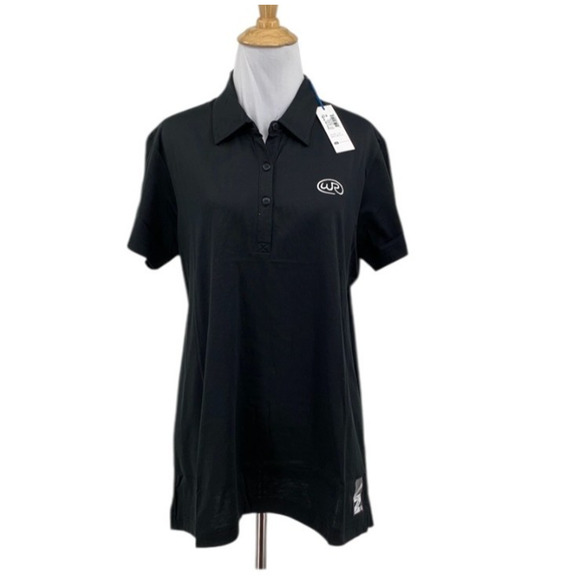 Travis Mathew Polo Shirt Women XL Extra Large Black Pima Cotton Blend Golf *LOGO - Picture 1 of 13